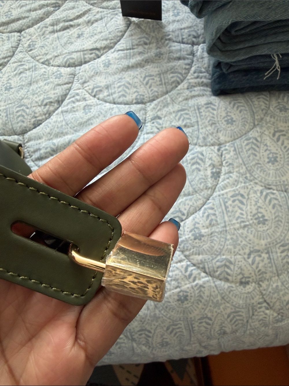 SILVER & RILEY Olive Green Structured Top-Handle Satchel - Picture 2 of 12